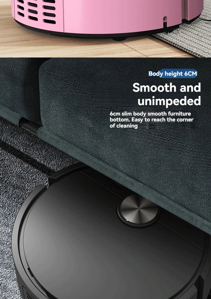 SweepBot 4000 Robotic Vacuum Cleaner Smart Sensors with Anti-Collision Detection