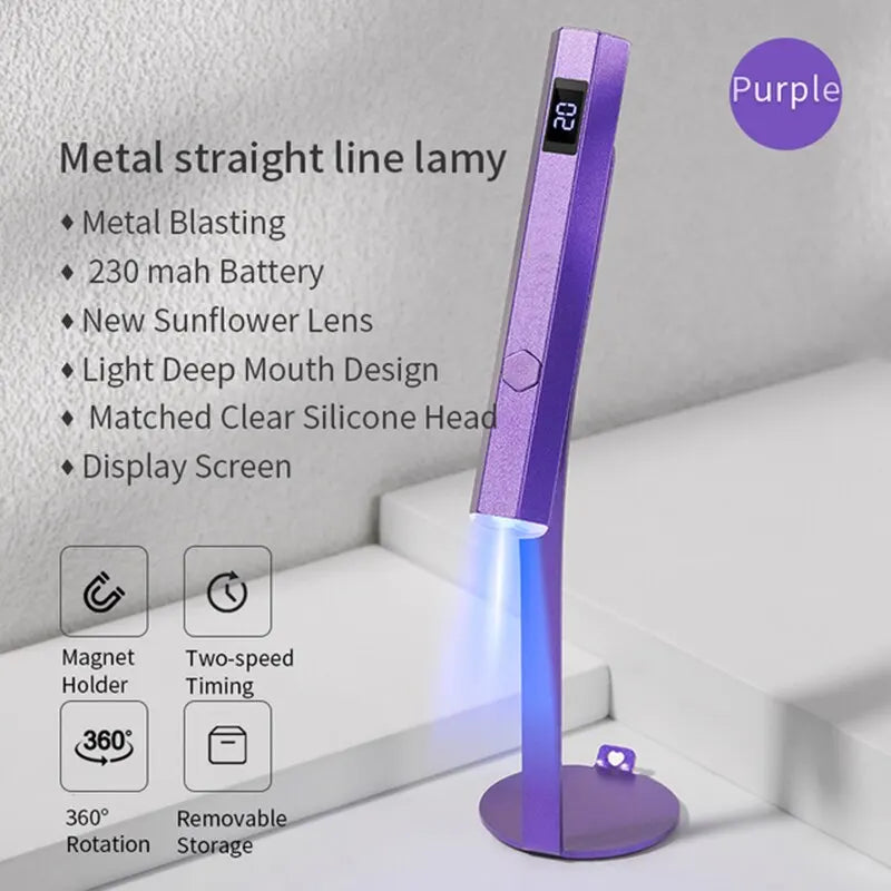 NailGlo UV Dryer Gel Nail Curing Lamp Auto-Sensor Activation  USB Rechargeable