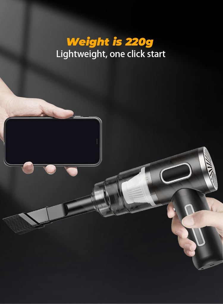 AutoClean Car Vacuum Cordless Handheld USB Rechargeable Battery