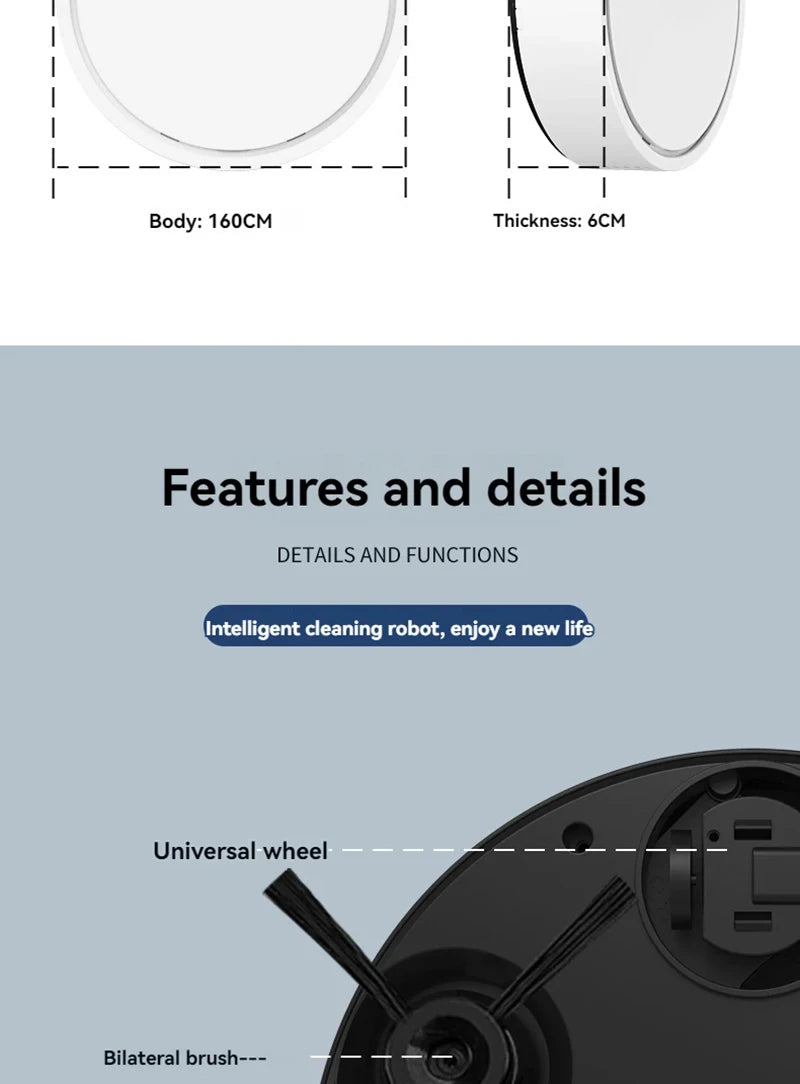 SweepBot 4000 Robotic Vacuum Cleaner Smart Sensors with Anti-Collision Detection