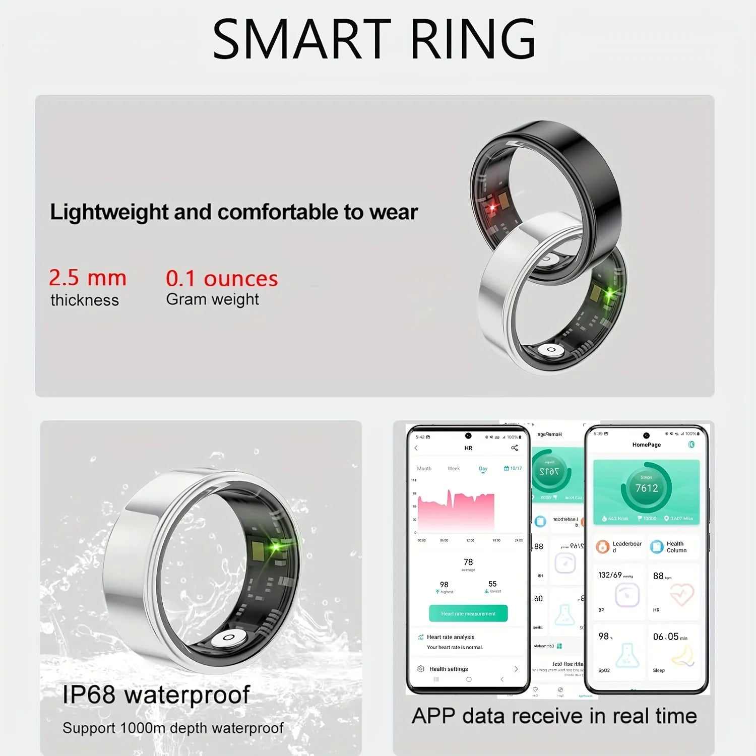 DreamRing Sleep Tracker Heart Rate Monitoring  Activity Tracking