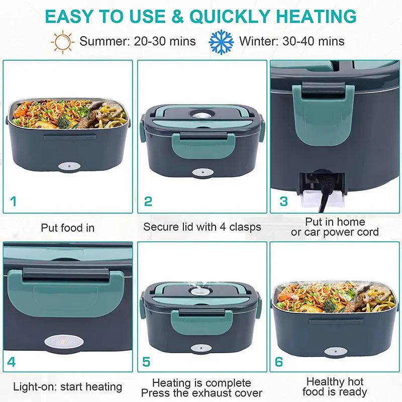 HotBox Portable Lunch Warmer 1.5L Stainless Steel Leak-Proof Container Electric