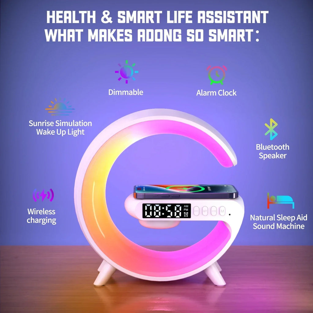 DreamStation Bedside Clock Smart Alarm Clock Qi Wireless Charger LED Soft Night Light