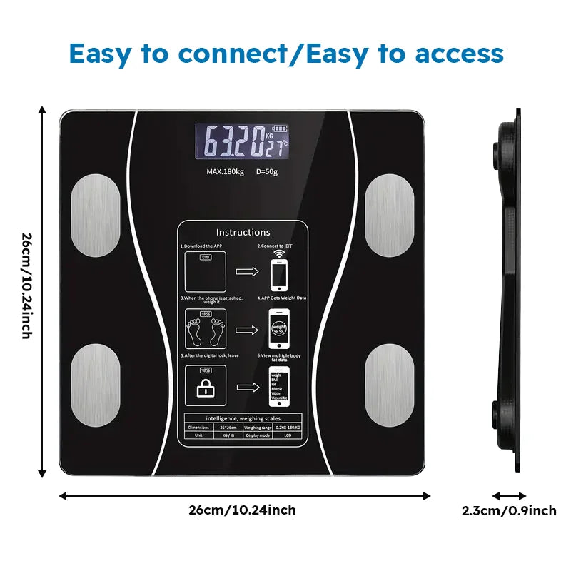 BodyMetrics Smart Scale Bluetooth Body Composition Scale Syncs with Smartphone App